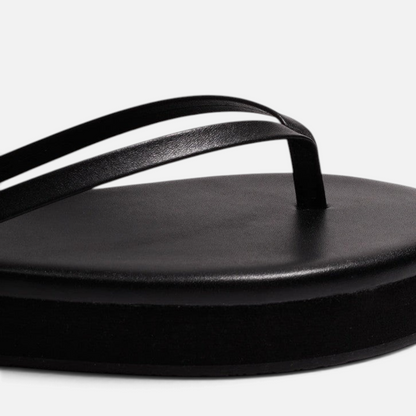 Shop Rescue Spa Lily Platforms in sable black leather with a cushioned insole and 2.5 cm platform lift.