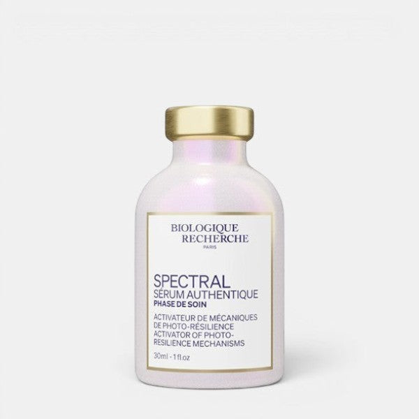 Front-facing unboxed product photo of Biologique Recherche Sérum Spectral 30ml on a clean background, showing serum bottle.
