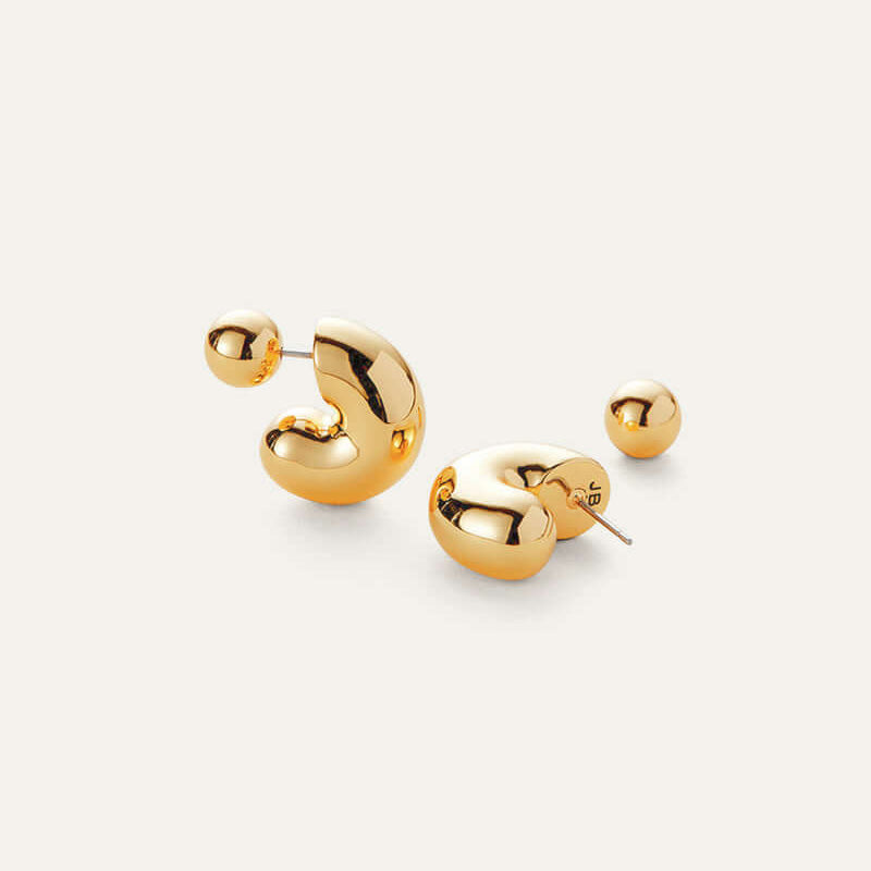 Tome Hoops Medium Earrings- Gold