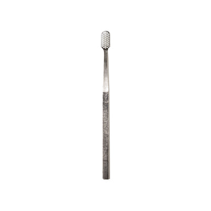 Silver Plated White Bristles Toothbrush