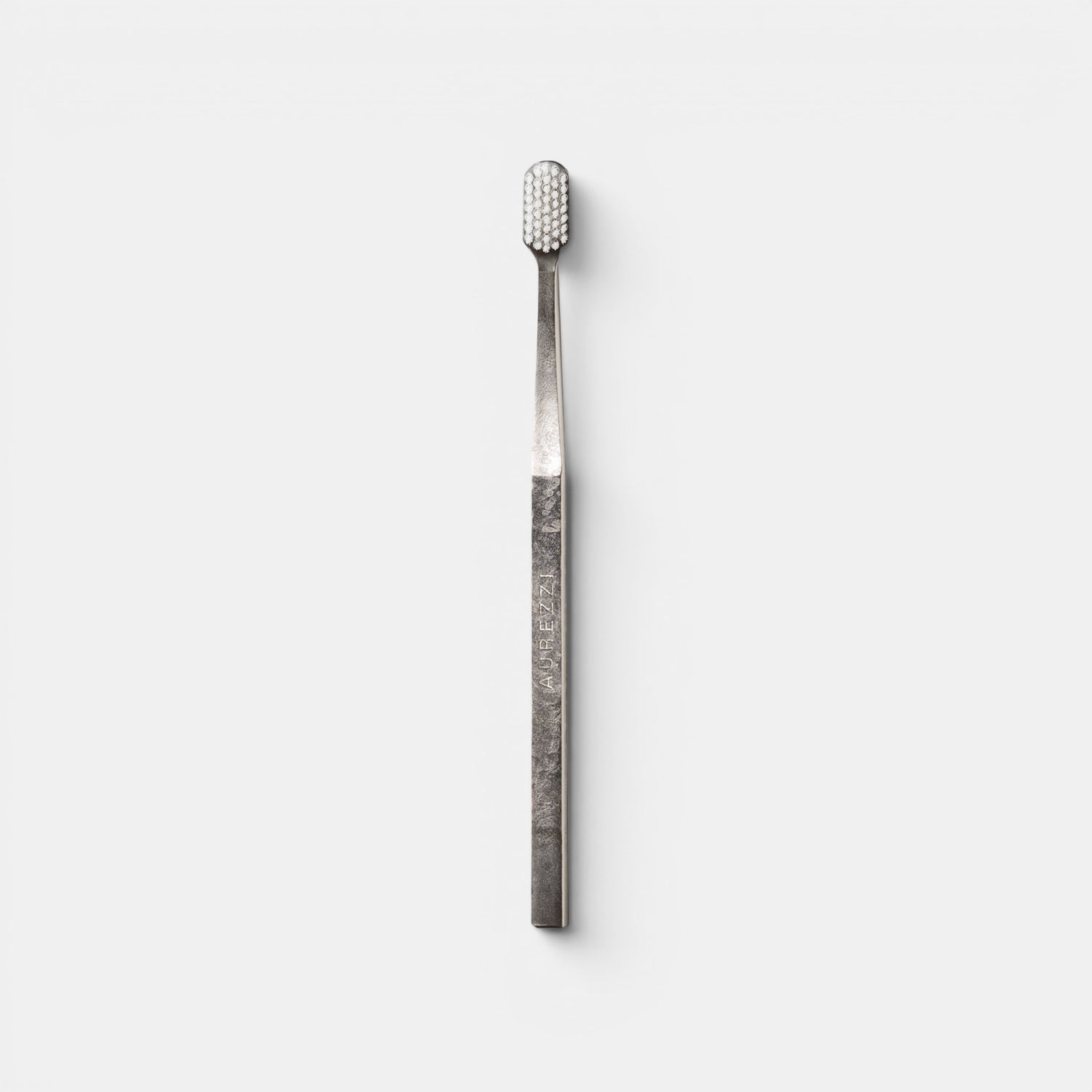Silver Plated White Bristles Toothbrush