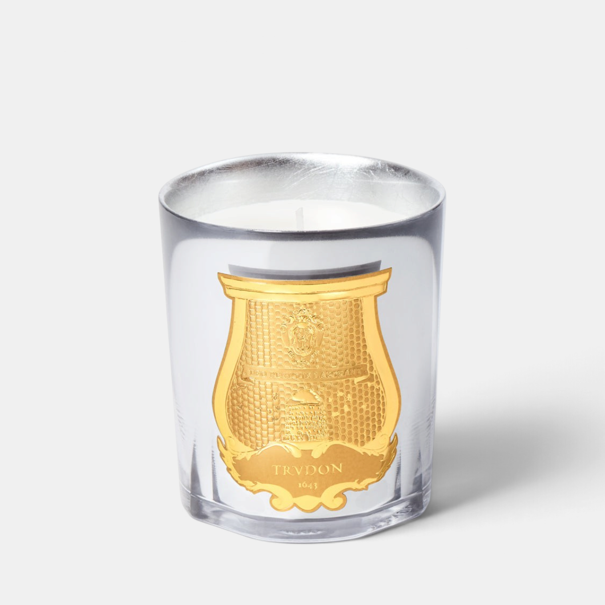 Shop Rescue Spa Cabinet des Miroirs candle in a glass vessel with a silver mirror finish and gold emblem label