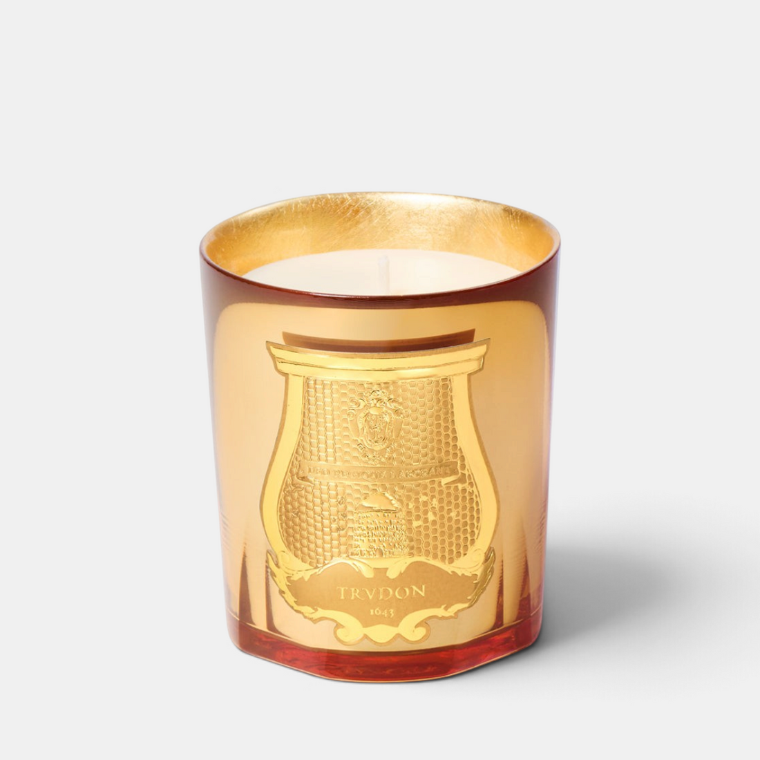 Shop Rescue Spa Trudon Galerie des Flammes candle in a gold mirror-effect glass vessel with a wax interior