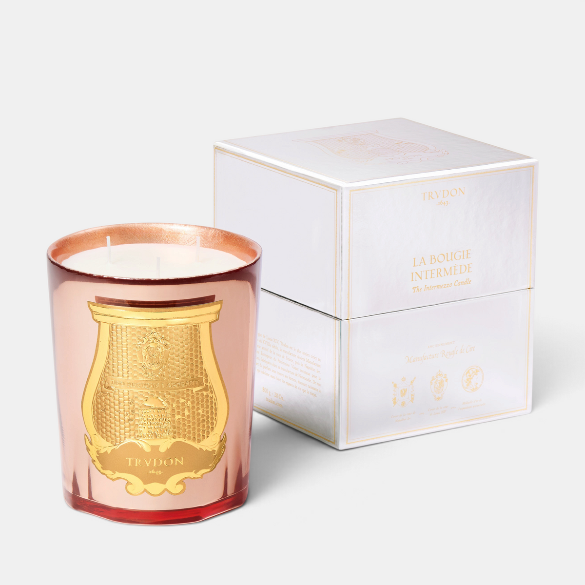 Shop Rescue Spa Nazareth candle in a copper mirror-finish glass with gold emblem and matching white presentation box.