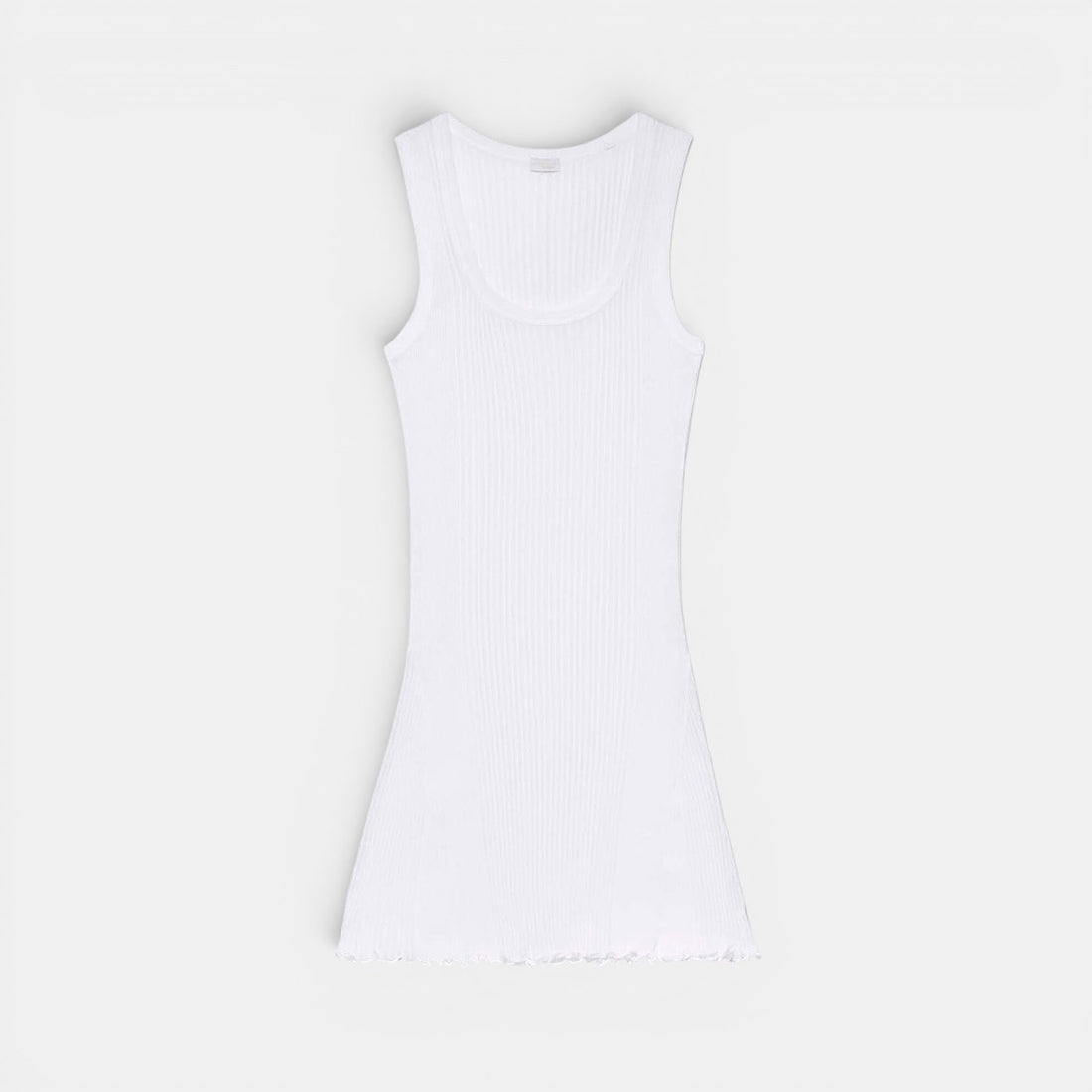 Front-facing product photo of Zimmerli Richelieu Neglige in white on a clean background, showing full silhouette and lace detailing.