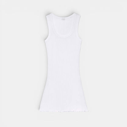 Front-facing product photo of Zimmerli Richelieu Neglige in white on a clean background, showing full silhouette and lace detailing.