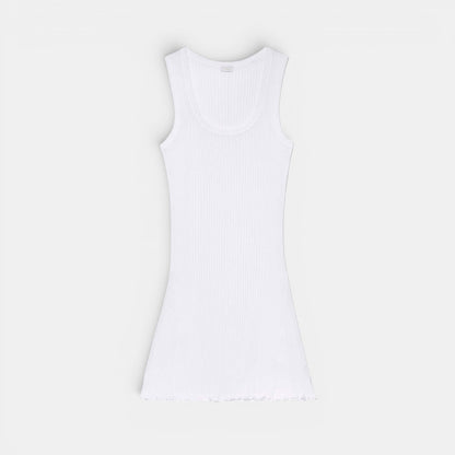 Front-facing product photo of Zimmerli Richelieu Neglige in white on a clean background, showing full silhouette and lace detailing.