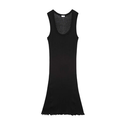Front-facing product photo of Zimmerli Richelieu Neglige in black on a clean background, showing full silhouette and lace detailing.