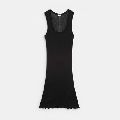 Front-facing product photo of Zimmerli Richelieu Neglige in black on a clean background, showing full silhouette and lace detailing.