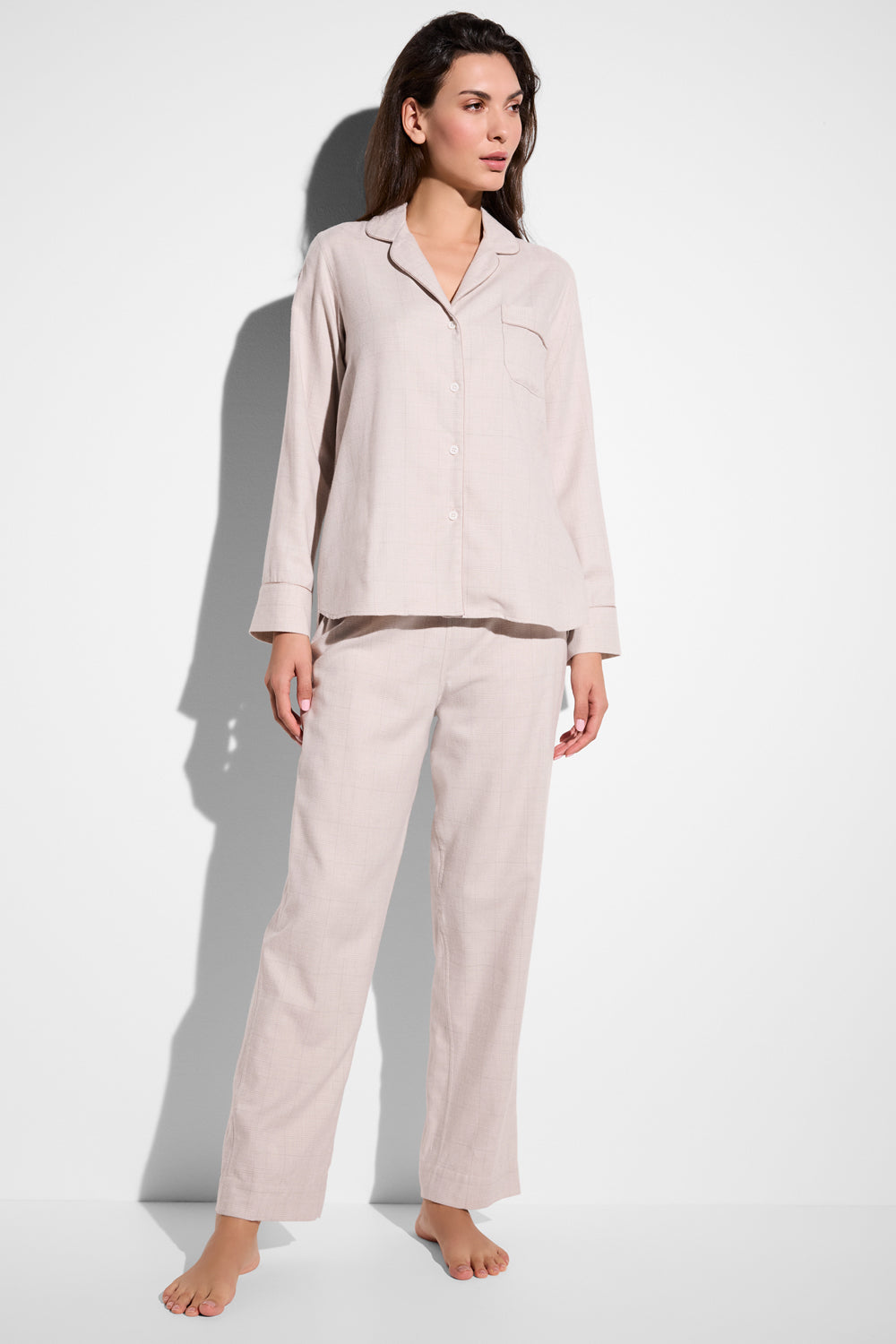 Pyjama Long Set Pink Check