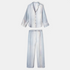 Shop Rescue Spa long pyjama set in ombre cotton and silk with mother-of-pearl buttons and a loose, comfortable fit.
