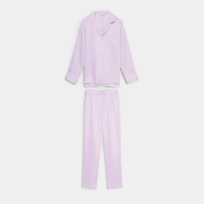 Pyjama Long Set Lilac Stripes