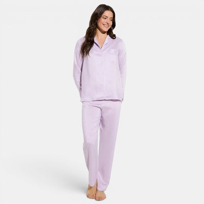 Pyjama Long Set Lilac Stripes
