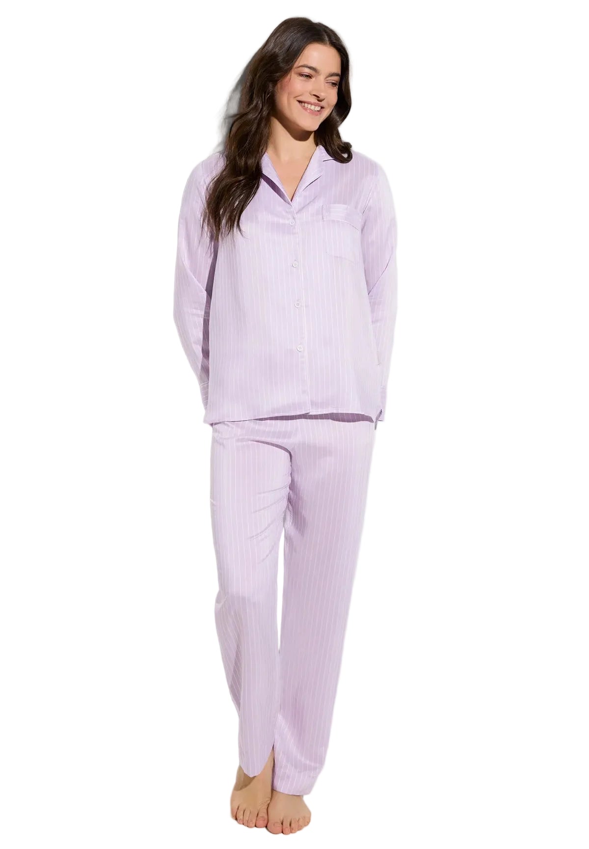 Pyjama Long Set Lilac Stripes