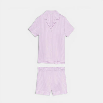 Pyjama Short Set Lilac Stripes