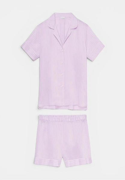 Pyjama Short Set Lilac Stripes