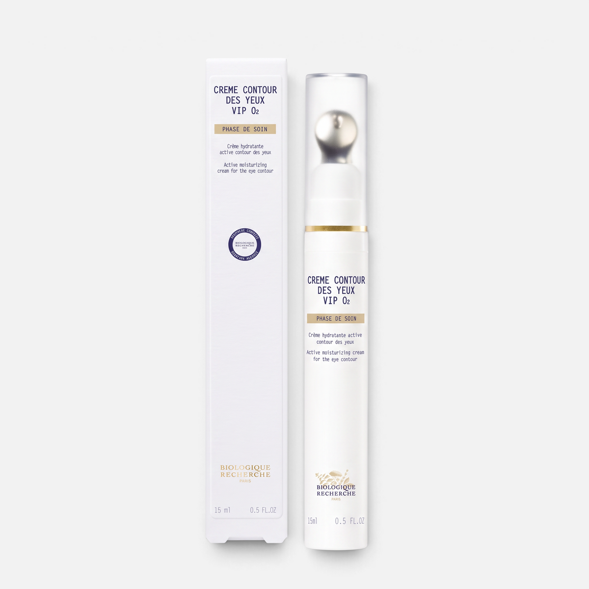 Shop Rescue Spa Biologique Recherche Creme Contour Des Yeux VIPO2 eye cream in white tube with applicator and box.