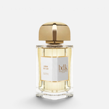 Shop Rescue Spa BDK Parfums Creme De Cuir 100ml eau de parfum bottle with a gold cap and elegant white label.
