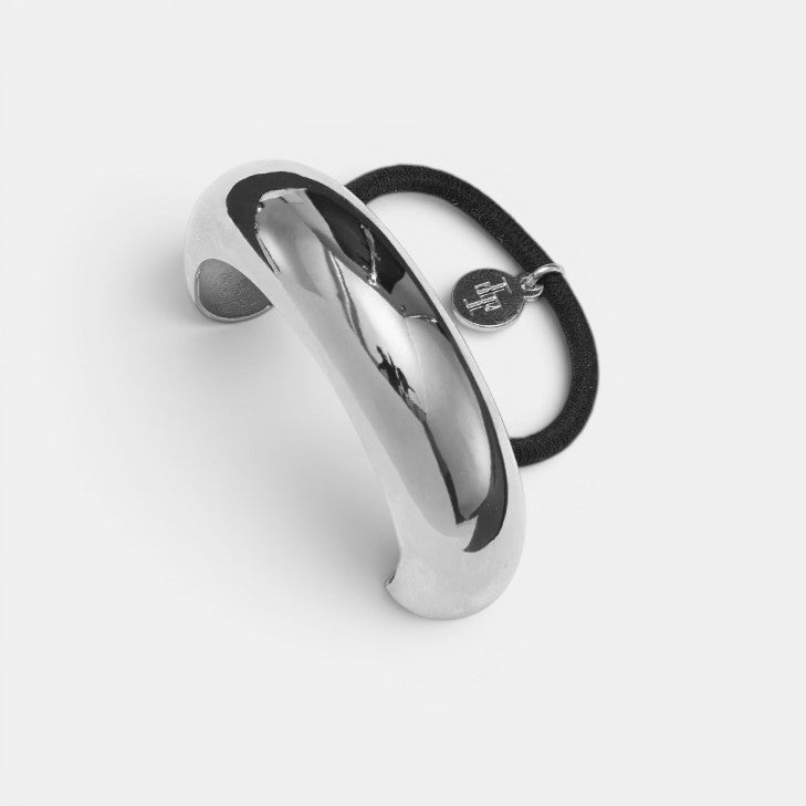 Glossy Arch Pony Cuff Rhodium