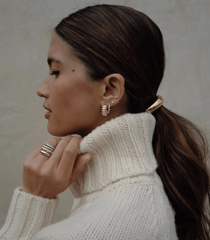 Glossy Arch Pony Cuff Gold