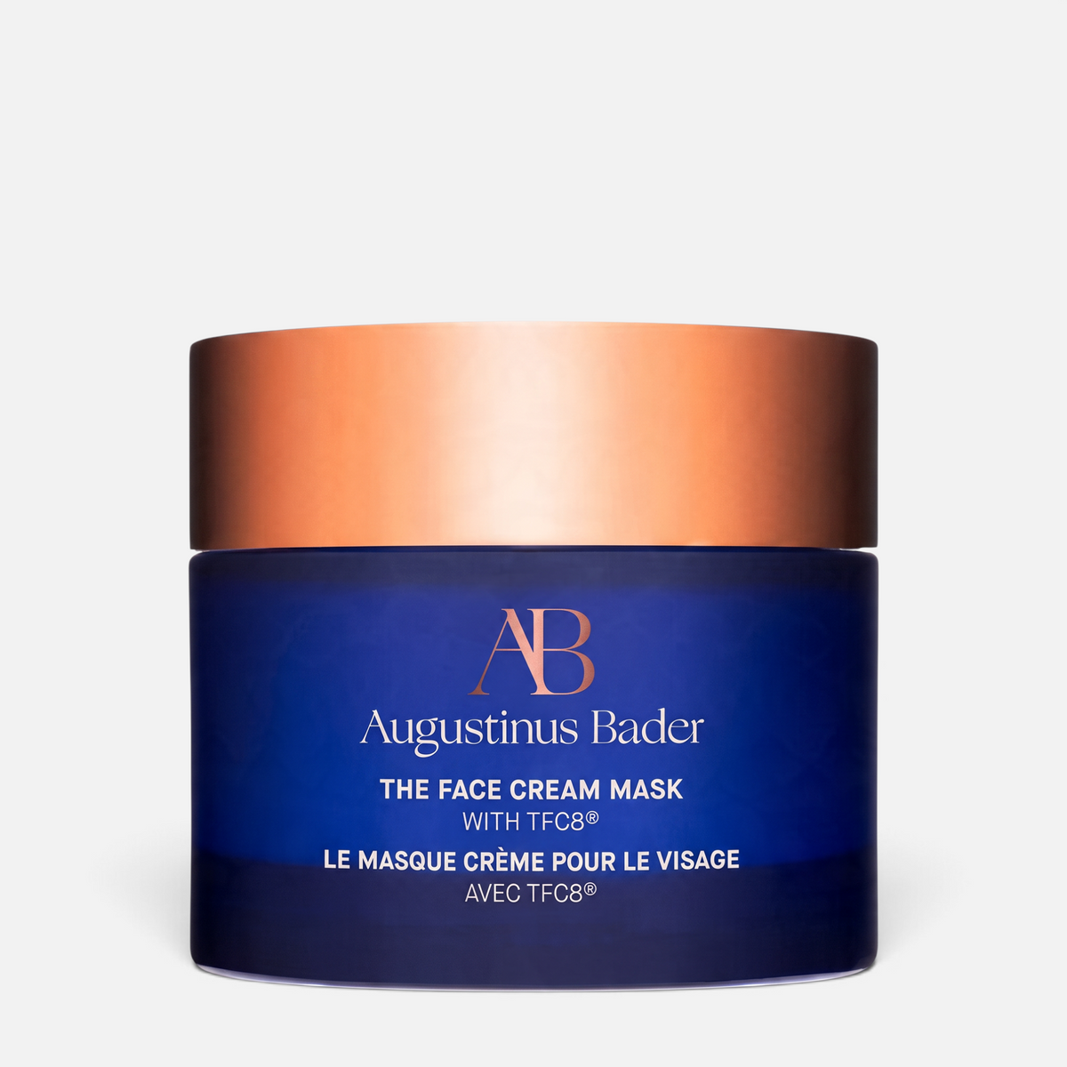 Shop Rescue Spa Augustinus Bader The Face Cream Mask in a blue jar with a metallic copper lid
