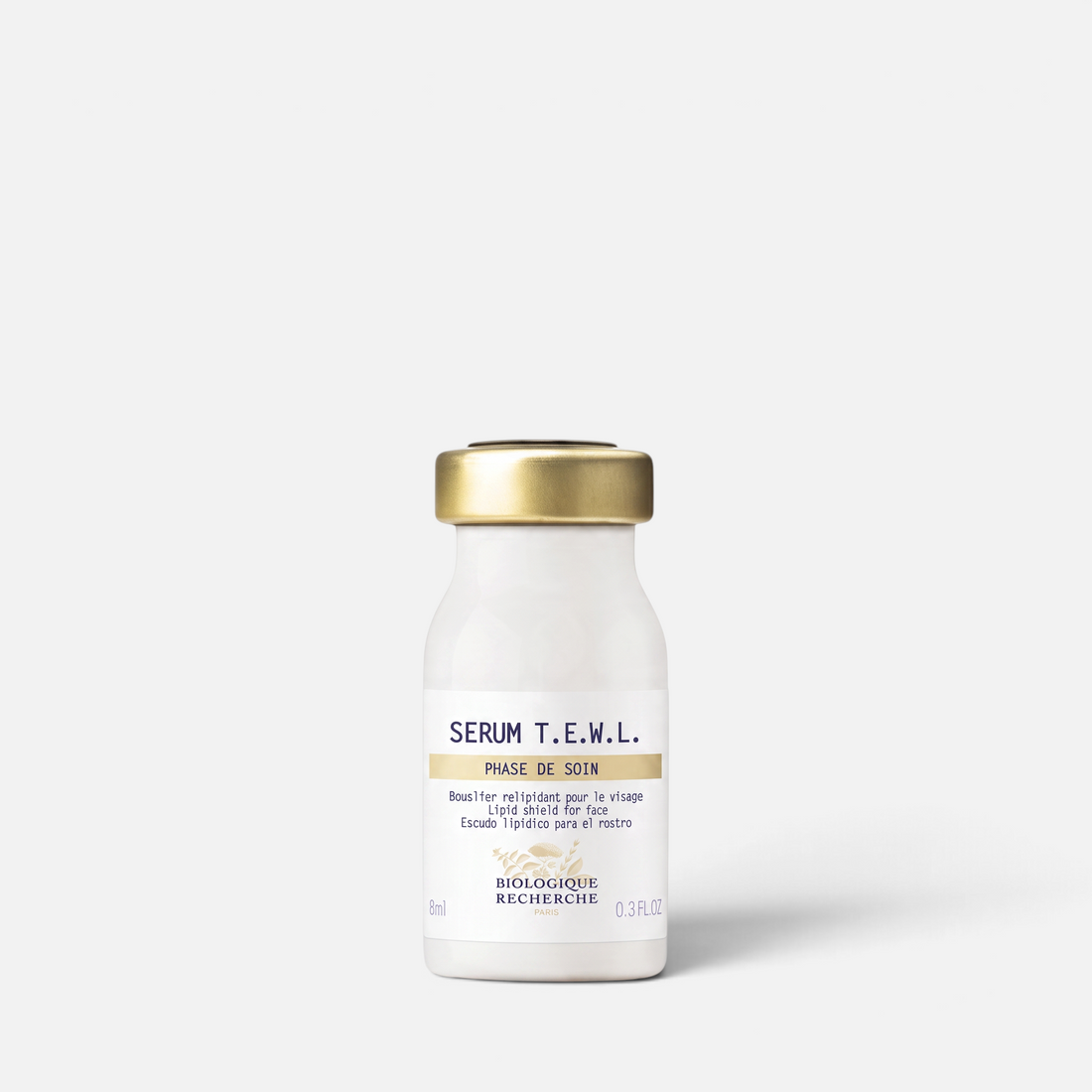 Shop Rescue Spa Serum T.E.W.L. in a small white glass bottle with a gold cap for dry and lipid-deficient skin.