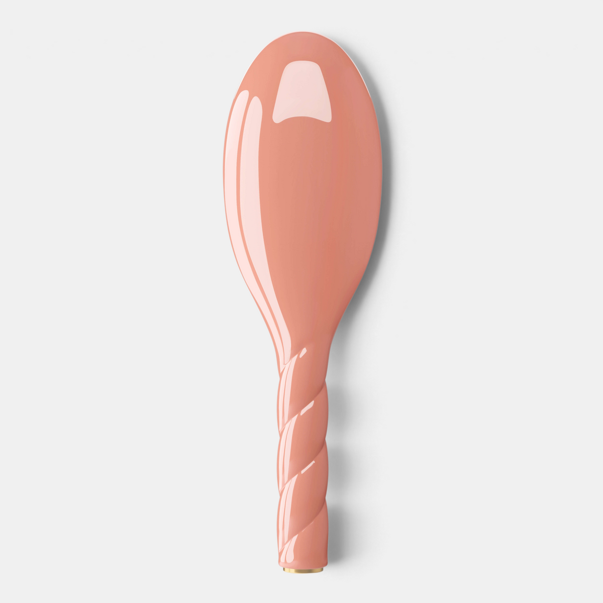 Shop Rescue Spa N.03 large essential soft hair brush in a glossy peach finish with a twisted handle design