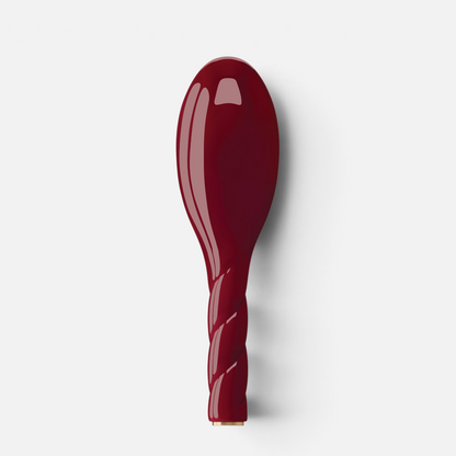 Shop Rescue Spa N.01 Petite Universal Hair Brush in cherry red with a twisted handle and natural boar bristles