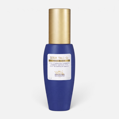 Shop Rescue Spa Biologique Recherche Serum Yall-O2 hydrating facial serum in a blue bottle with a gold cap