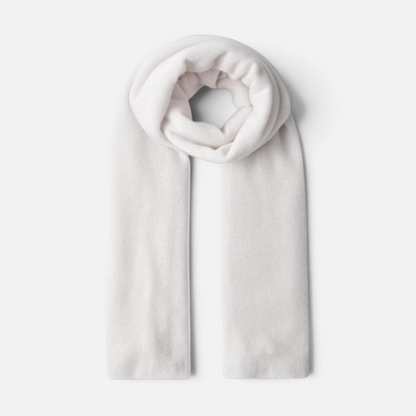 Shop Rescue Spa white cashmere travel wrap, a soft and breathable unisex knit scarf for versatile styling.