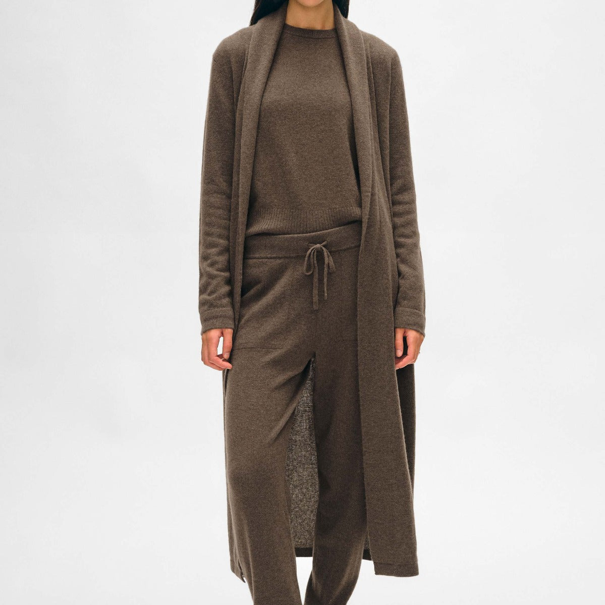 Cashmere Long Robe Russet Brown