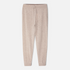 Shop Rescue Spa beige cashmere joggers featuring a relaxed fit, drawstring waistband, and tapered ribbed cuffs.