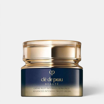Cle De Peau Beaute Advanced Intensive Night Cream positioned upright with a white background. Hydrates &amp; replenishes overnight for firmer skin.
