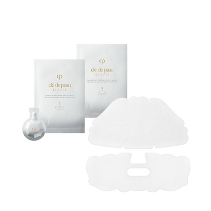Clé de Peau sheet mask unfolded showing full facial contour fit