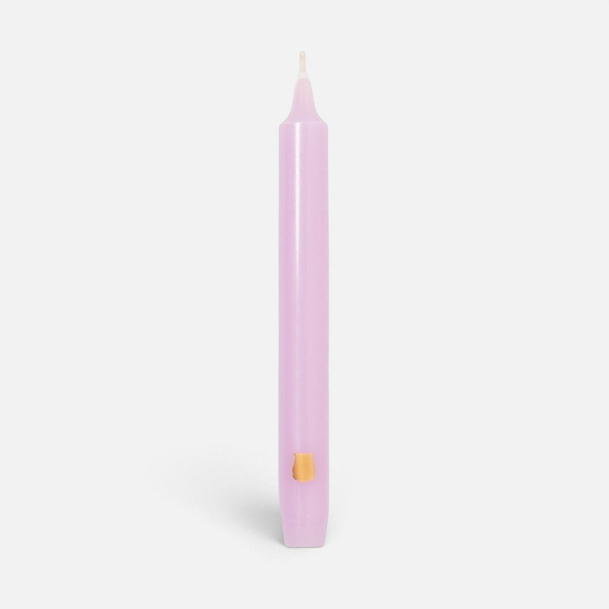 Shop Rescue Spa Madeleine taper candle in light pink wax with a signature gold emblem detail