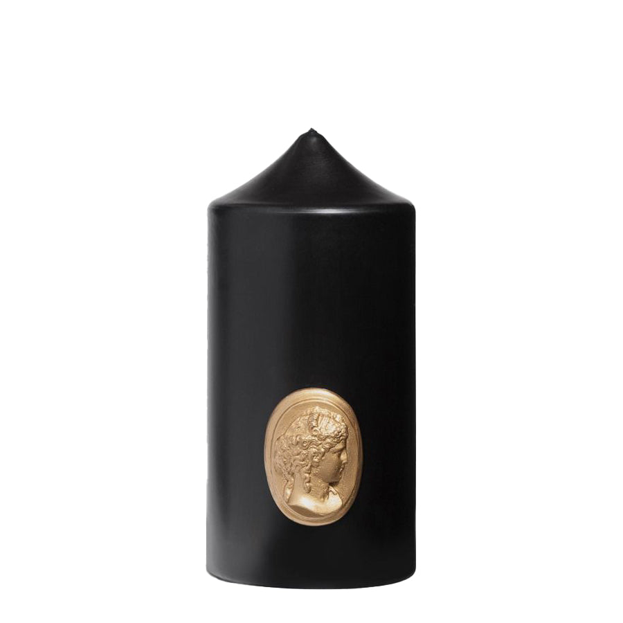 Black Pillar Candle - La Marquise Cameo