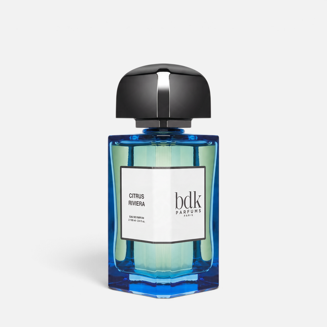 Shop Rescue Spa Citrus Riviera eau de parfum in a rectangular blue glass bottle with a black cap.