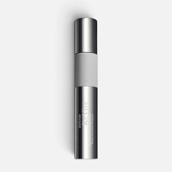 Shop Rescue Spa Defensif Environmental Antioxidant Booster in a sleek silver and grey cylindrical pump bottle