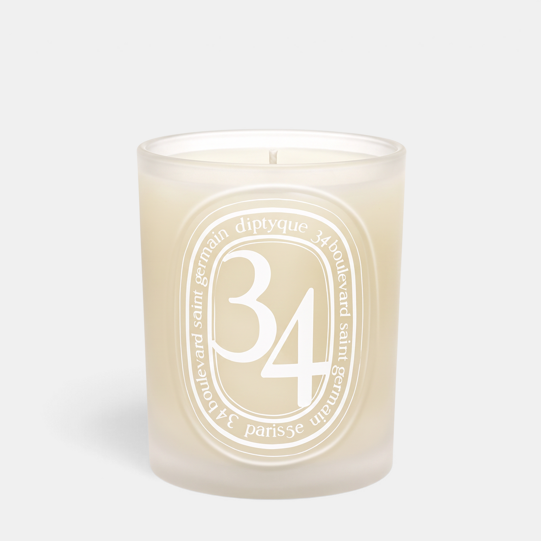 Shop Rescue Spa Diptyque 34 Boulevard Saint Germain scented candle in a signature reusable frosted glass jar