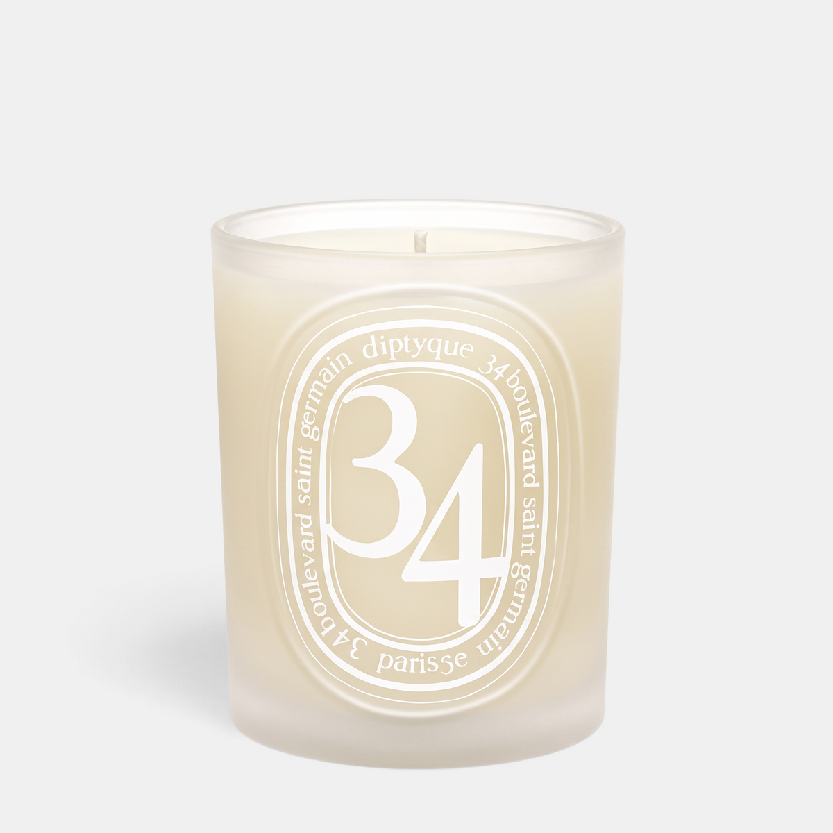 Shop Rescue Spa Diptyque 34 Boulevard Saint Germain scented candle in a signature reusable frosted glass jar