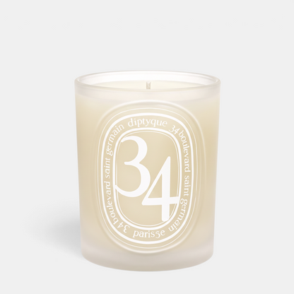 Shop Rescue Spa Diptyque 34 Boulevard Saint Germain scented candle in a signature reusable frosted glass jar