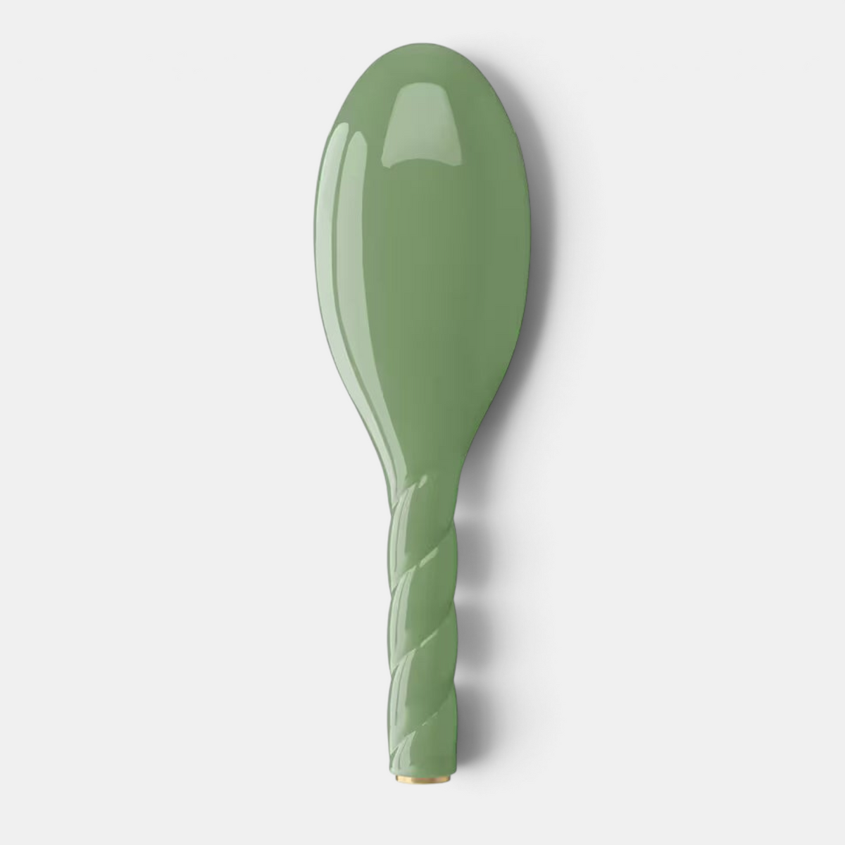 Shop Rescue Spa N.03 large essential soft hair brush in sage green with a twisted handle design