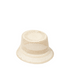 Angled view of Eres Palmyre Sun Hat on a white background, showing brim shape and overall structure.