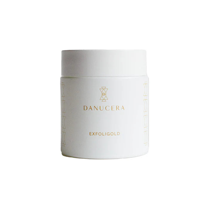 Danucera Exfoligold, gentle exfoliating scrub. Available at Shop Rescue Spa