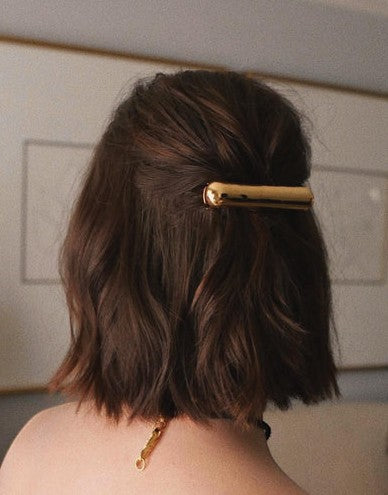 Glossy Bar Barrette Gold
