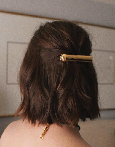 Glossy Bar Barrette Gold