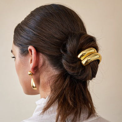 Glossy Double Arch Pony Cuff Gold