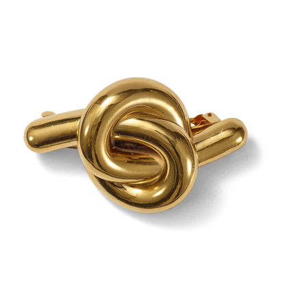 Glossy Knot Barrette Gold