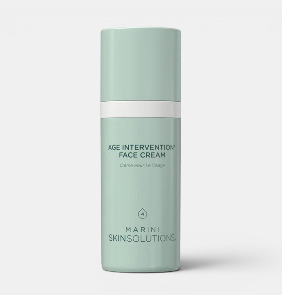 1.0 fl. oz. bottle of Jan Marini Age Intervention Face Cream. Positioned upright with a white background. Anti-aging face cream.