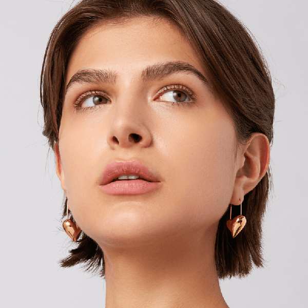 Celeste Heart Earrings Gold